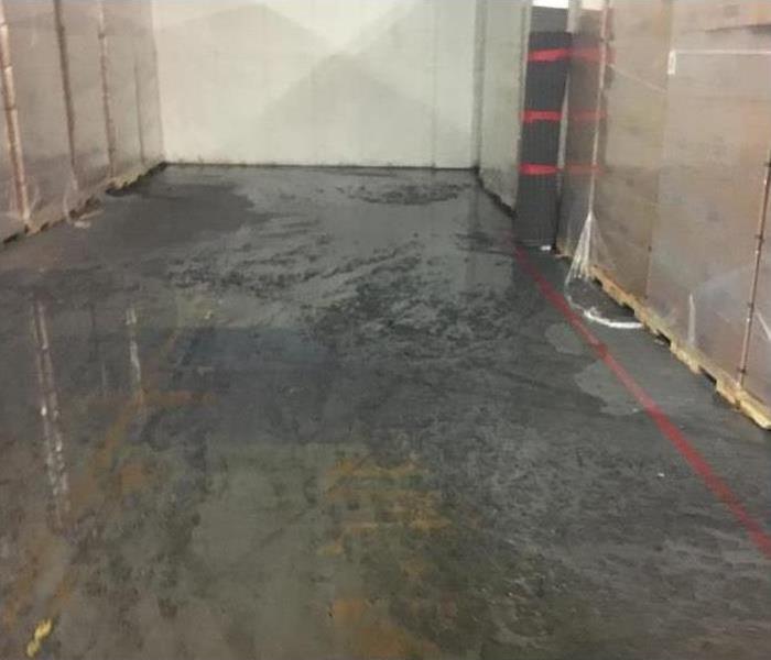 Wet floor in a commercial building.