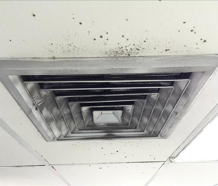 Black spots of mold around an air duct